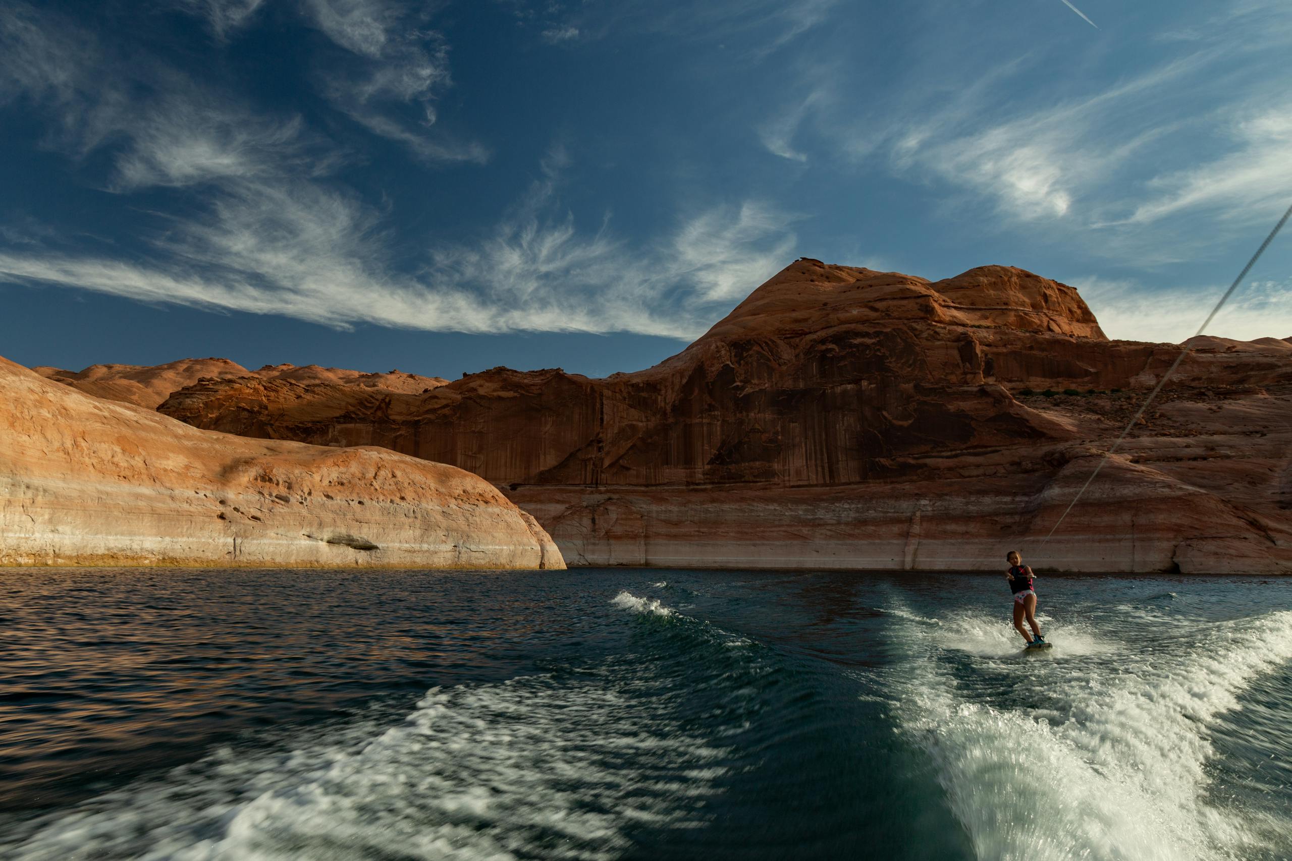 Person Water Skiing during Day