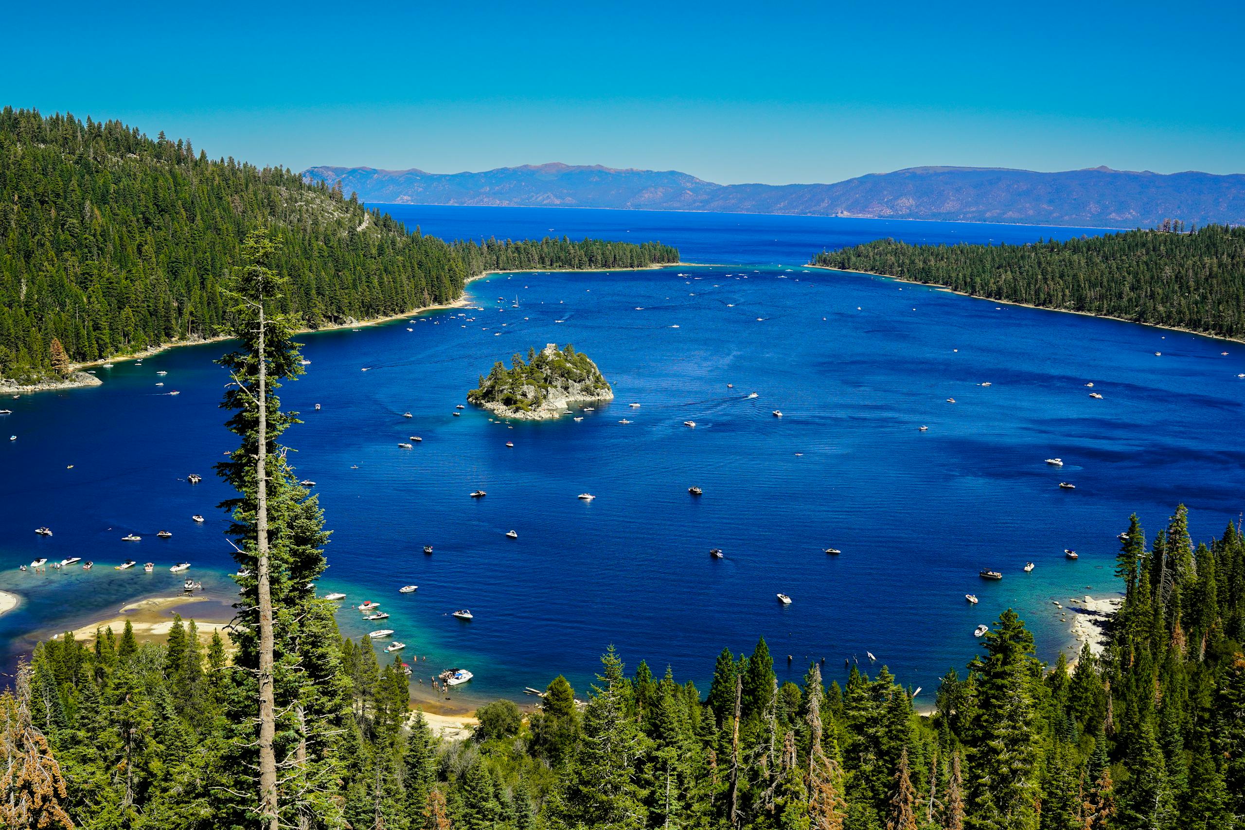 View of the Emerald Bay in Emerald Bay State Park in California, United States